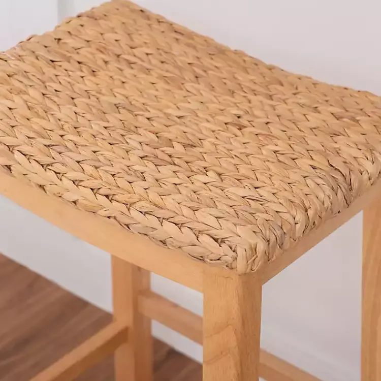 Bar Stools & Counter Height Stools-Kirklands Home Natural Hyacinth Haysom Bar Stool Tan