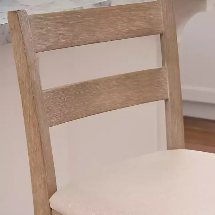 Bar Stools & Counter Height Stools-Kirklands Home Rustic Graywash Wood Upholstered Counter Stool Brown