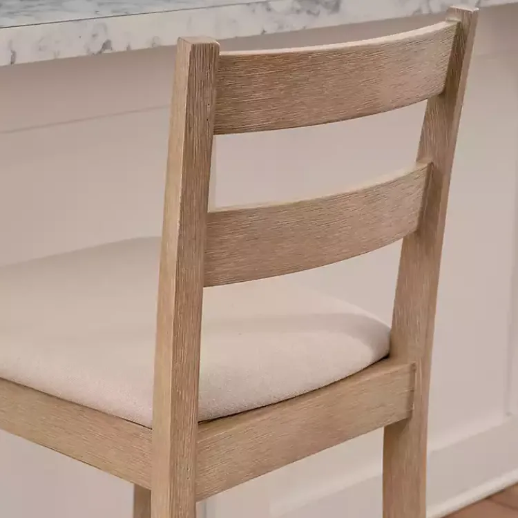 Bar Stools & Counter Height Stools-Kirklands Home Rustic Graywash Wood Upholstered Counter Stool Brown