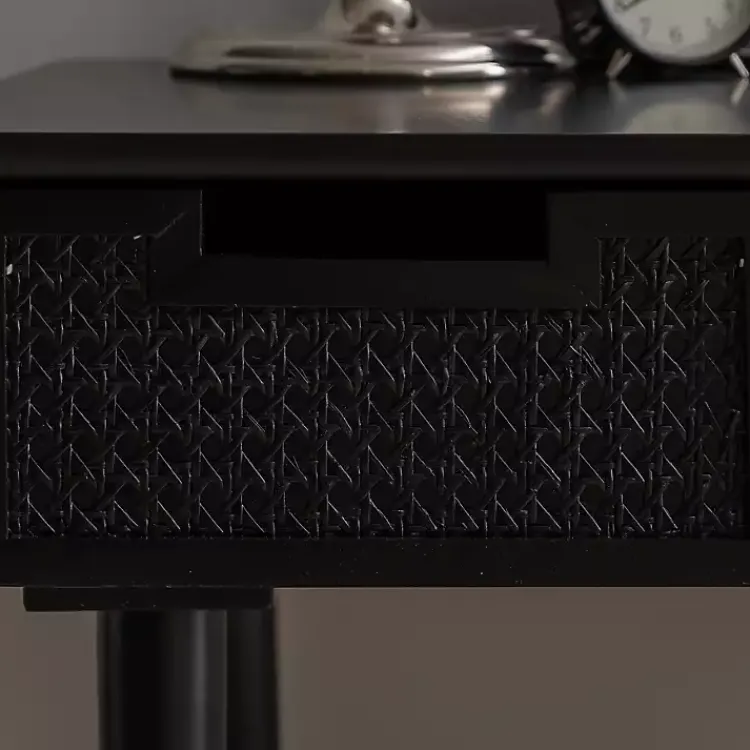 Office Furniture-Kirklands Home Rattan Ryker Desk Black