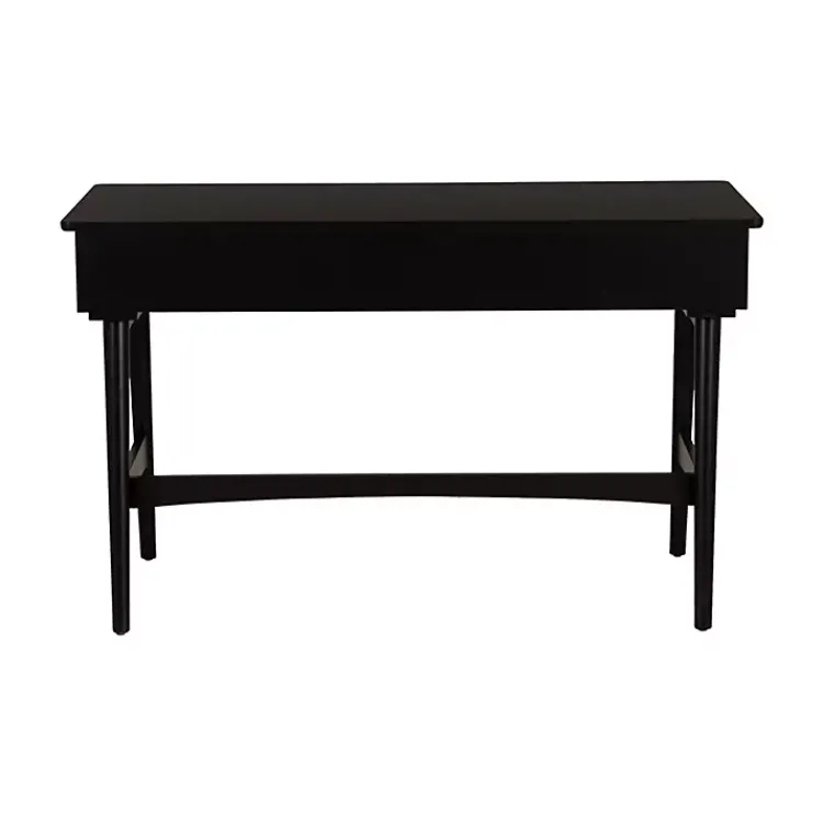 Office Furniture-Kirklands Home Rattan Ryker Desk Black
