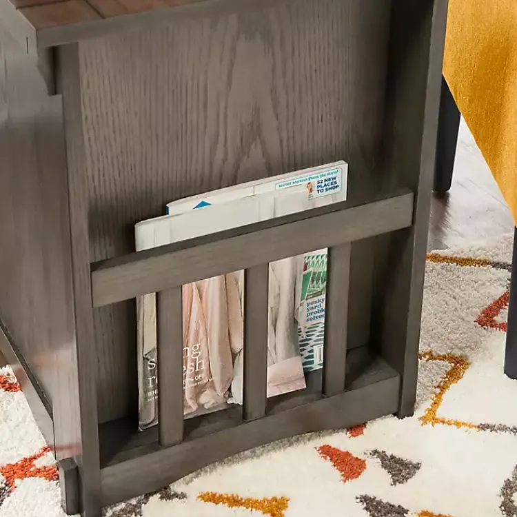 Accent & End Tables-Kirklands Home Wood Parnell Storage Accent Table Gray