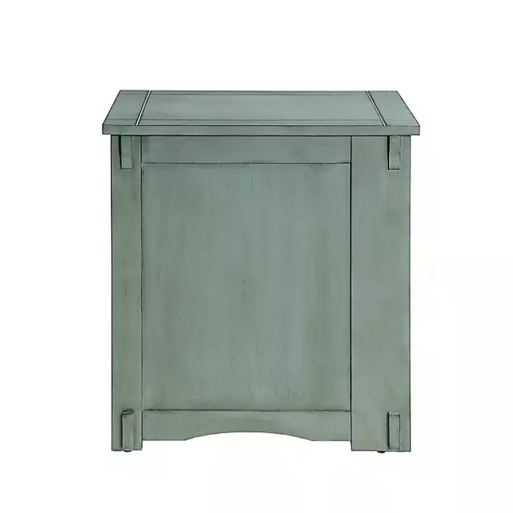 Accent & End Tables-Kirklands Home Teal Wood Parnell Storage Accent Table