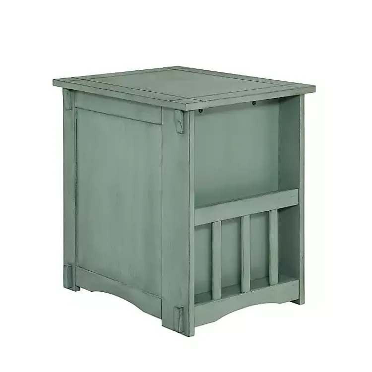 Accent & End Tables-Kirklands Home Teal Wood Parnell Storage Accent Table