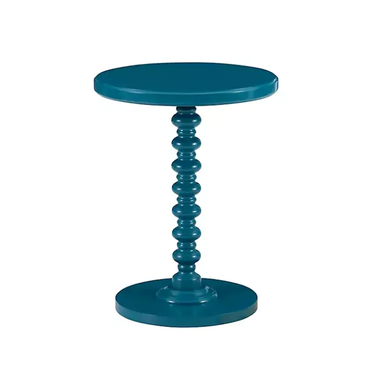 Accent & End Tables-Kirklands Home Teal Wood Spindle Side Table Blue