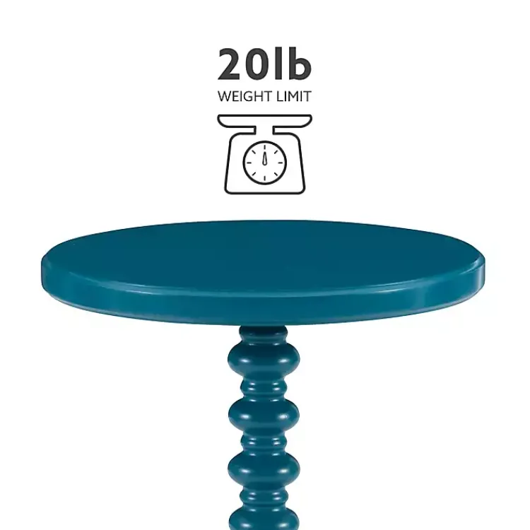 Accent & End Tables-Kirklands Home Teal Wood Spindle Side Table Blue