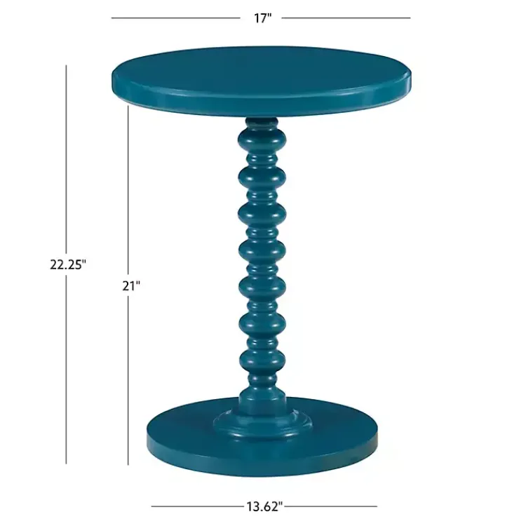 Accent & End Tables-Kirklands Home Teal Wood Spindle Side Table Blue