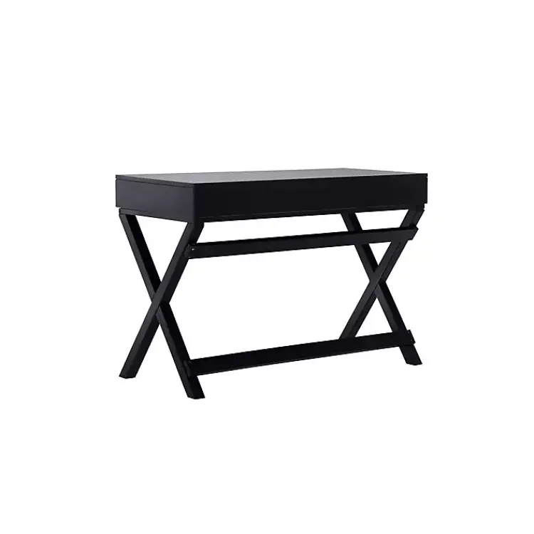 Office Furniture-Kirklands Home Wood 2-Drawer Peggy Desk Black