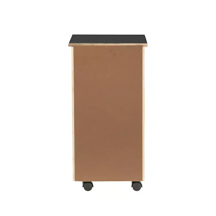 Office Furniture-Kirklands Home Wood 6-Drawer Cary Storage Cart Black