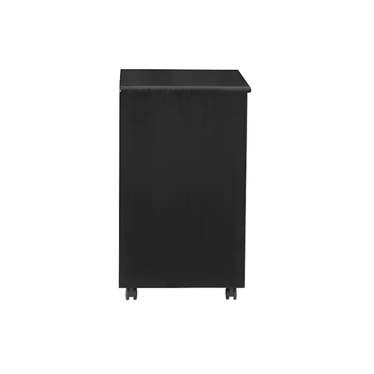 Office Furniture-Kirklands Home Wood Wide 6-Drawer Cary Storage Cart Black