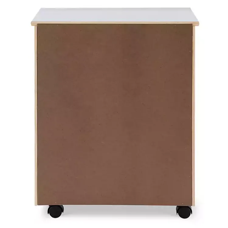 Office Furniture-Kirklands Home Wood Wide 6-Drawer Cary Storage Cart White