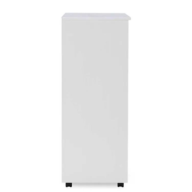 Office Furniture-Kirklands Home Wood 8-Drawer Cary Storage Cart White