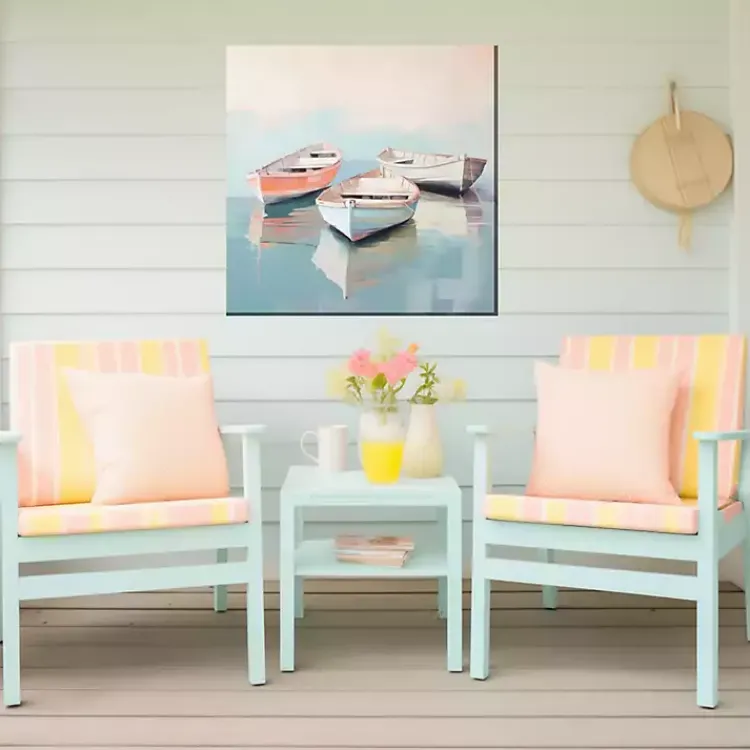 Outdoor Wall Decor-Kirklands Home Pastel Boats Outdoor Canvas Art Print