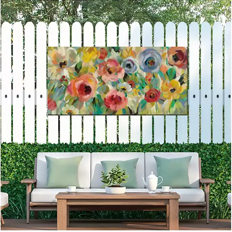 Outdoor Wall Decor-Kirklands Home Floral Charades Outdoor Canvas Art Print