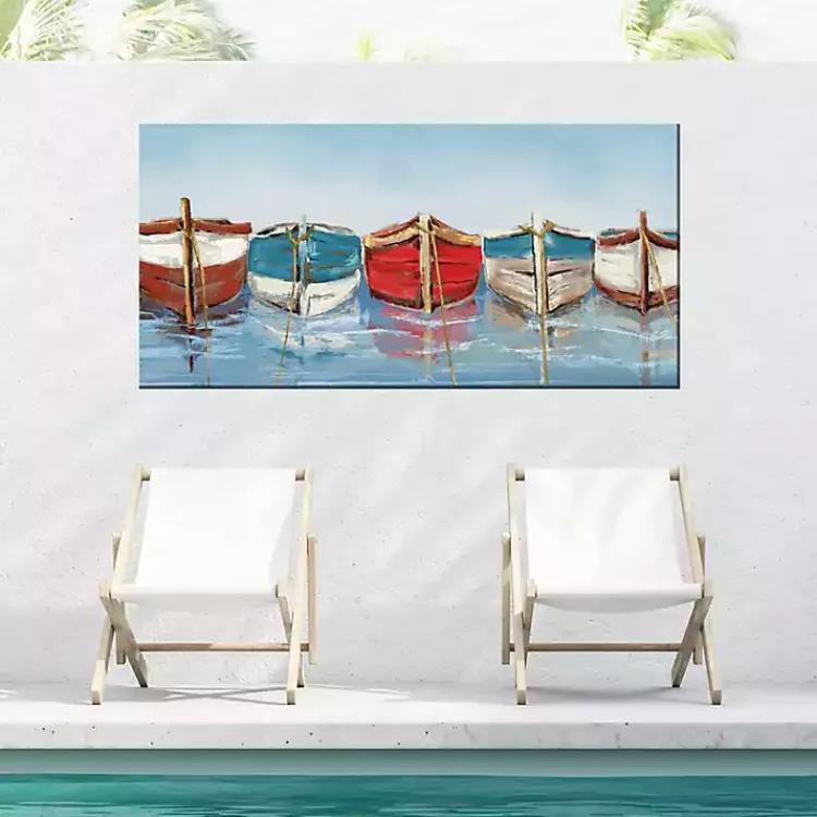 Outdoor Wall Decor-Kirklands Home All in a Row Outdoor Canvas Art Print Blue