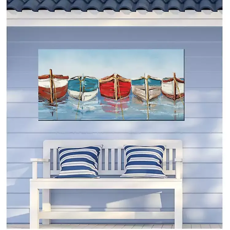 Outdoor Wall Decor-Kirklands Home All in a Row Outdoor Canvas Art Print Blue