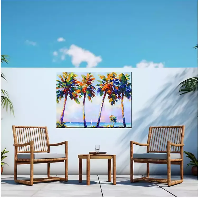 Outdoor Wall Decor-Kirklands Home Four Flamboyant Palms Outdoor Canvas Art Print