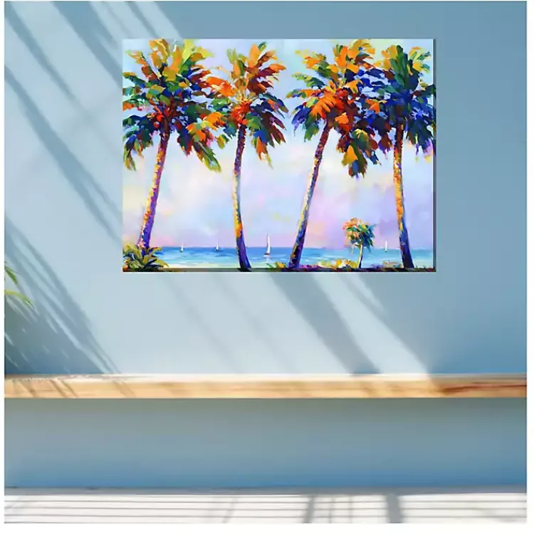 Outdoor Wall Decor-Kirklands Home Four Flamboyant Palms Outdoor Canvas Art Print