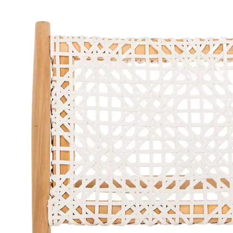 Accent Chairs-Kirklands Home Leather Woven Accent Chair White