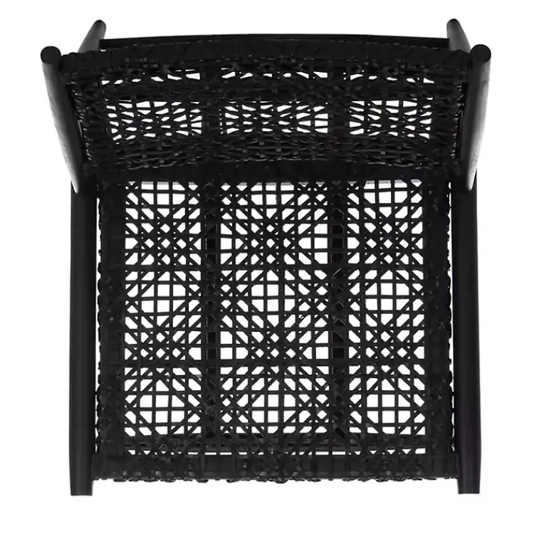 Accent Chairs-Kirklands Home Leather Woven Accent Chair Black