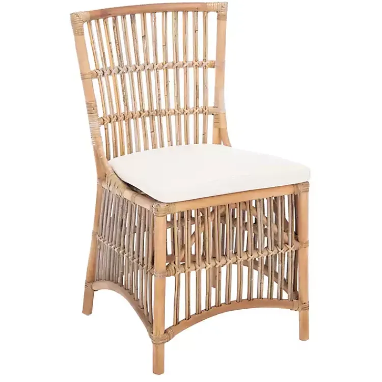 Dining Chairs-Kirklands Home Rattan Erika Dining Chairs, Set of 2 White
