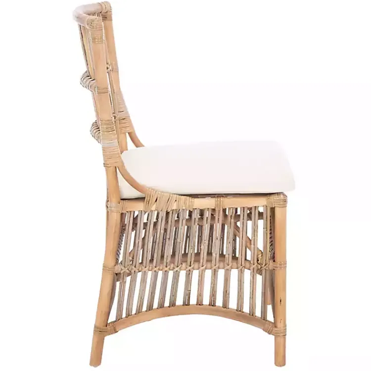 Dining Chairs-Kirklands Home Rattan Erika Dining Chairs, Set of 2 White