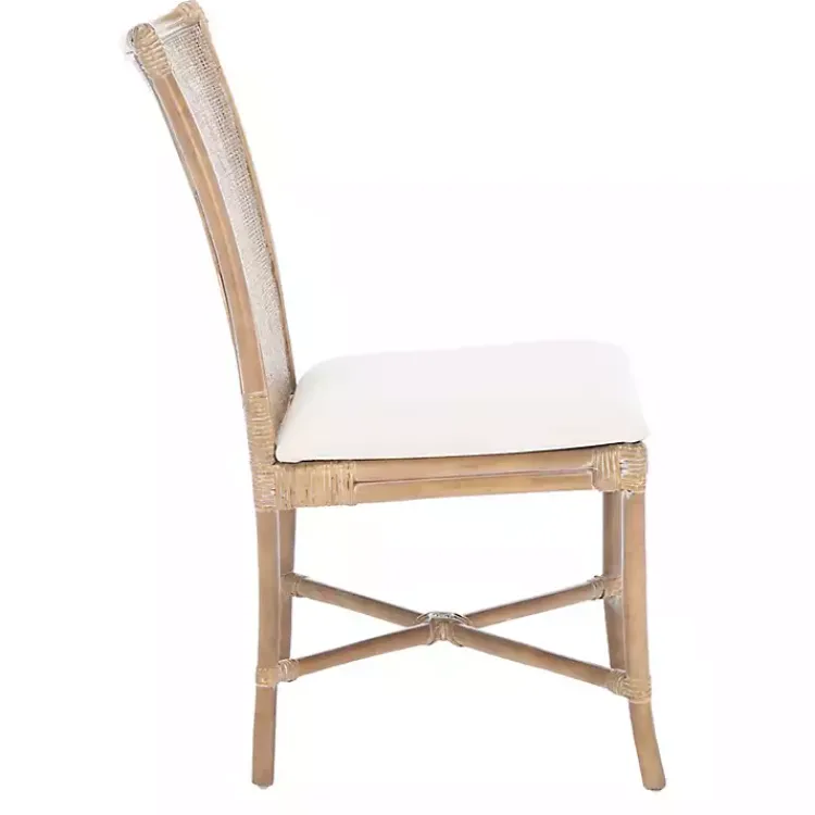 Dining Chairs-Kirklands Home Rattan Chiara Dining Chairs, Set of 2 White