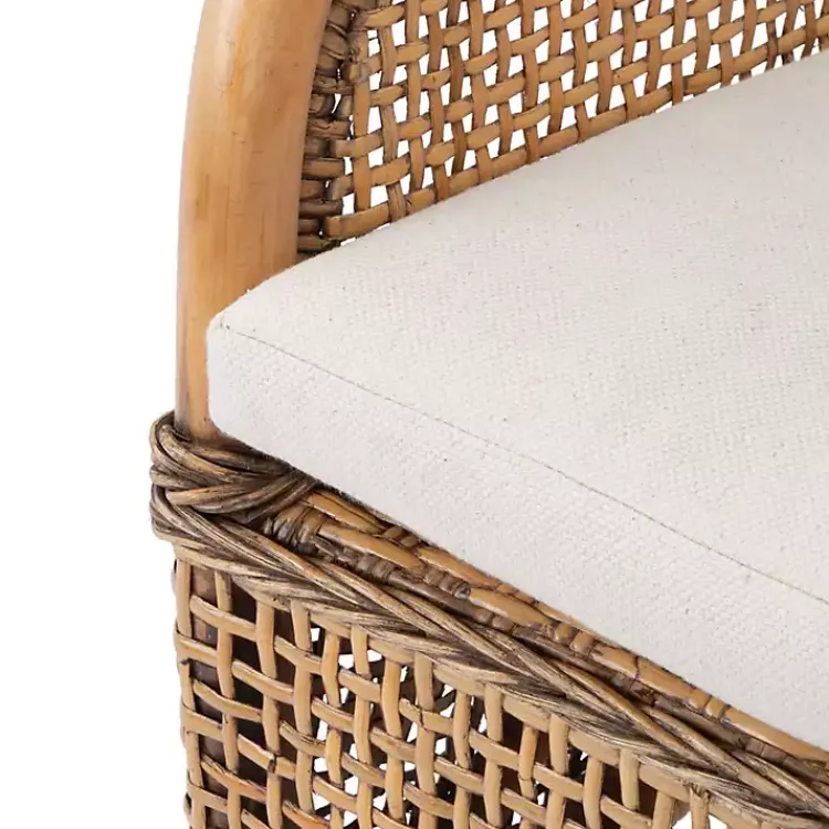 Accent Chairs-Kirklands Home Natural Rattan Charlie Accent Chair White