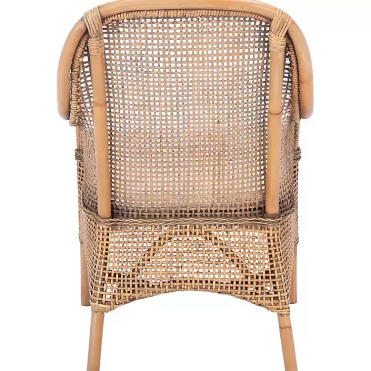 Accent Chairs-Kirklands Home Natural Rattan Charlie Accent Chair White