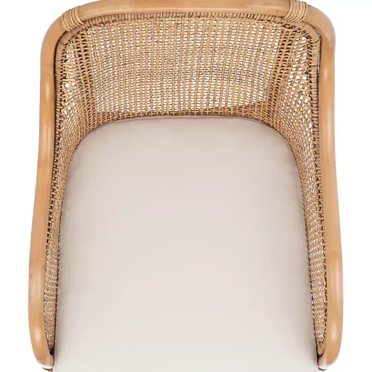 Accent Chairs-Kirklands Home Natural Rattan Charlie Accent Chair White