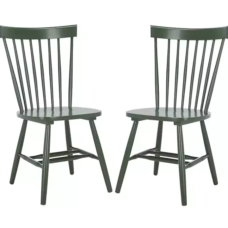 Dining Chairs-Kirklands Home Dark Parker Spindle Dining Chairs, Set of 2 Green