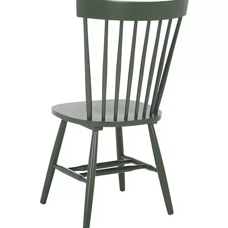 Dining Chairs-Kirklands Home Dark Parker Spindle Dining Chairs, Set of 2 Green