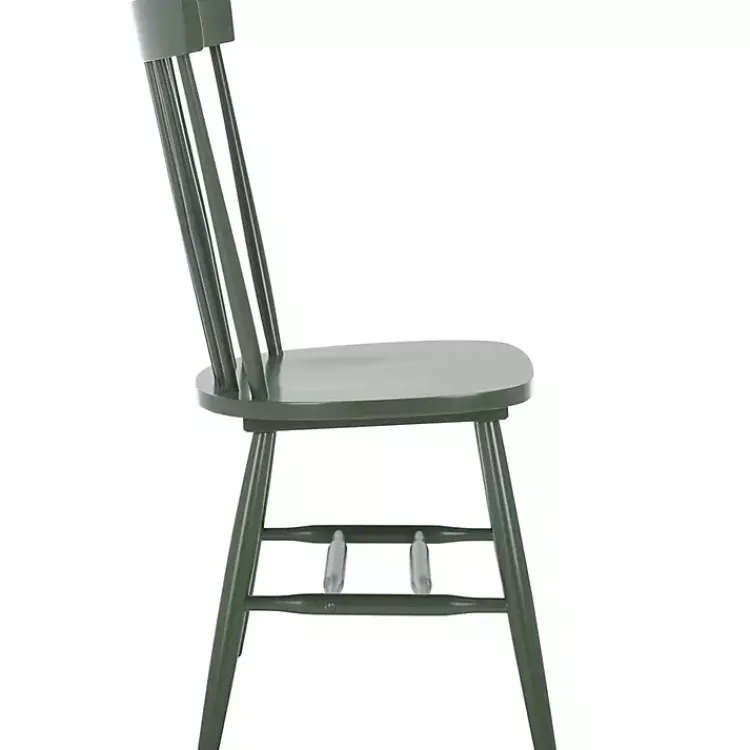 Dining Chairs-Kirklands Home Dark Parker Spindle Dining Chairs, Set of 2 Green