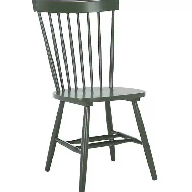 Dining Chairs-Kirklands Home Dark Parker Spindle Dining Chairs, Set of 2 Green
