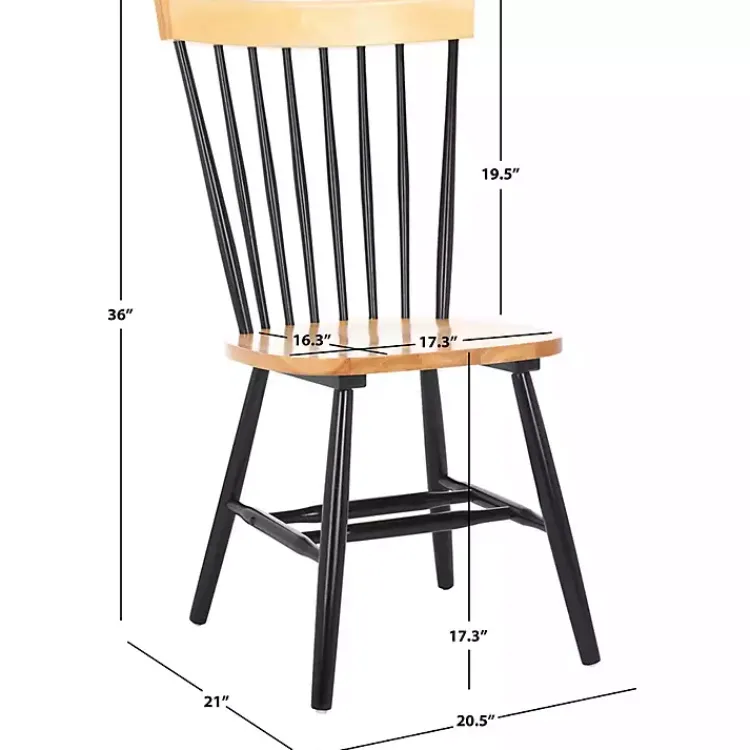 Dining Chairs-Kirklands Home Two-Tone Parker Spindle Dining Chairs, Set of 2 Black