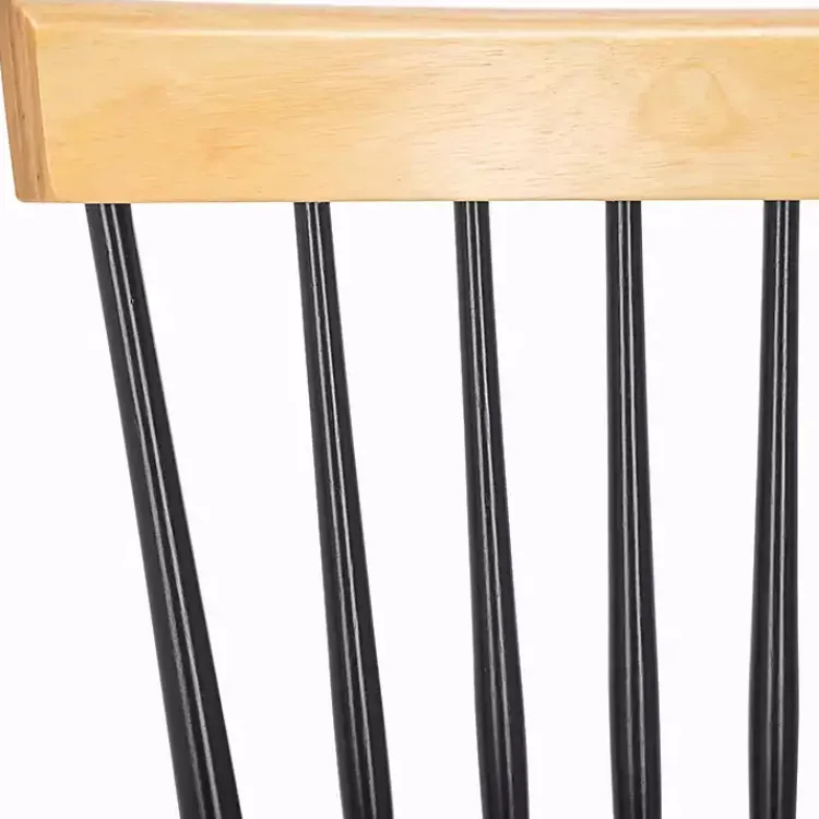 Dining Chairs-Kirklands Home Two-Tone Parker Spindle Dining Chairs, Set of 2 Black