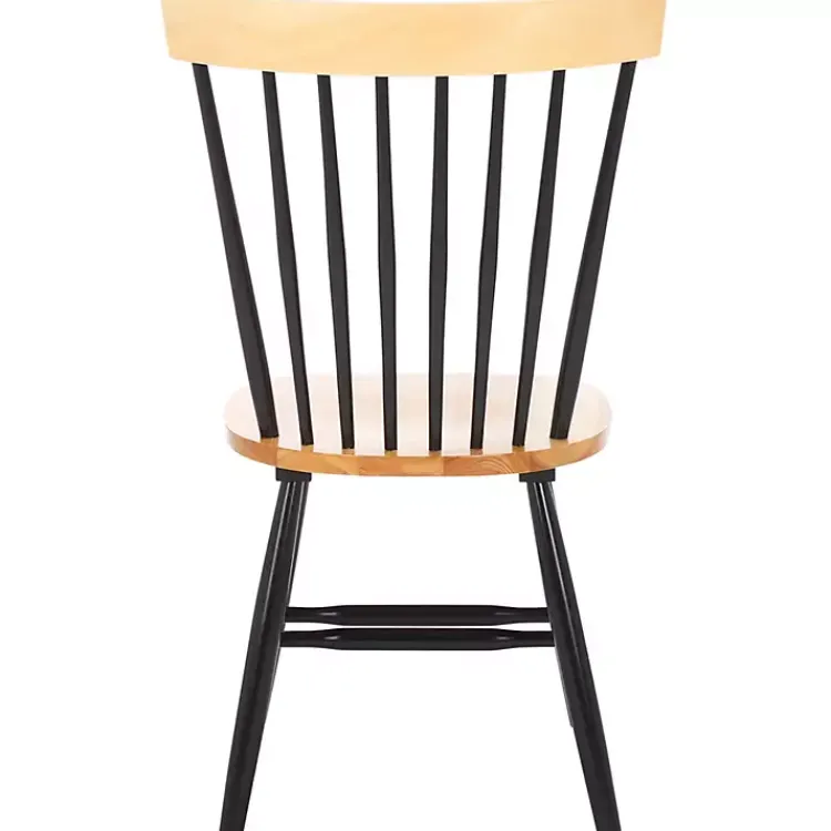 Dining Chairs-Kirklands Home Two-Tone Parker Spindle Dining Chairs, Set of 2 Black