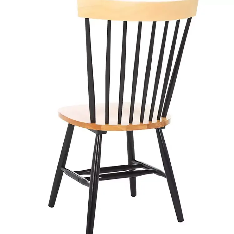 Dining Chairs-Kirklands Home Two-Tone Parker Spindle Dining Chairs, Set of 2 Black