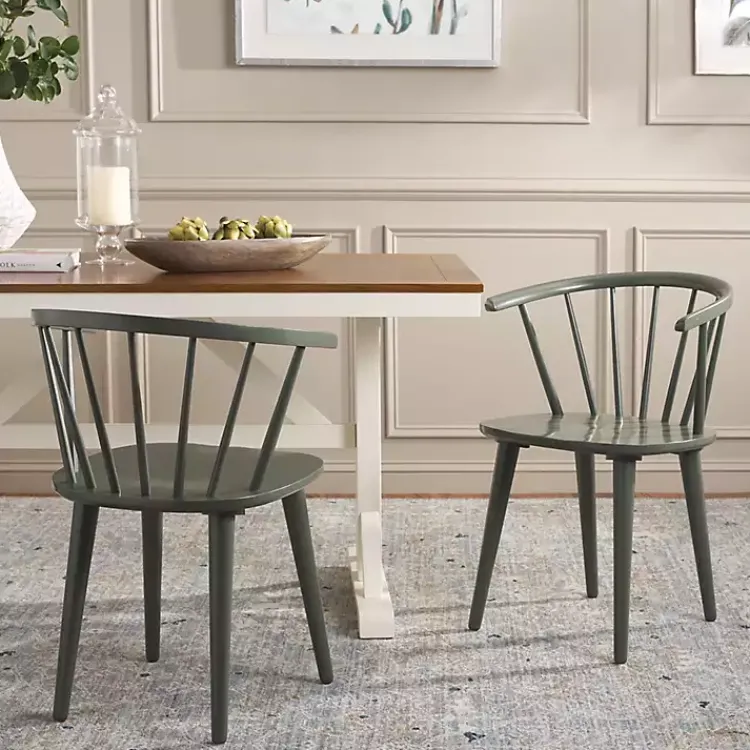 Dining Chairs-Kirklands Home Dark Blanchard Dining Chairs, Set of 2 Green