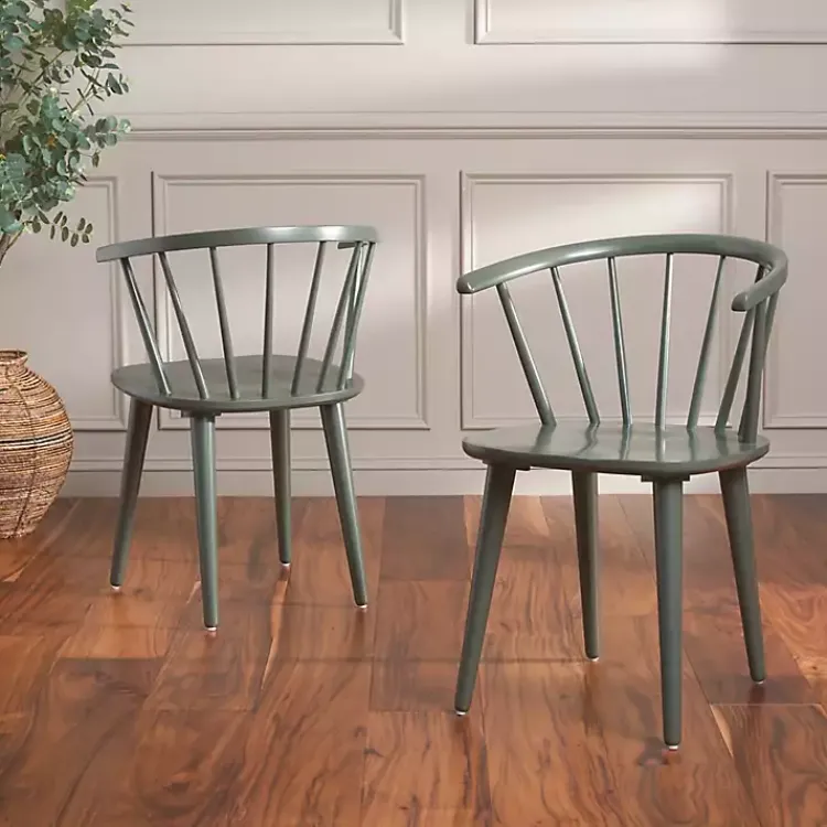 Dining Chairs-Kirklands Home Dark Blanchard Dining Chairs, Set of 2 Green