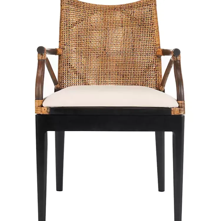 Accent Chairs-Kirklands Home Dark Rattan and Mahogany Gianni Accent Chair Brown