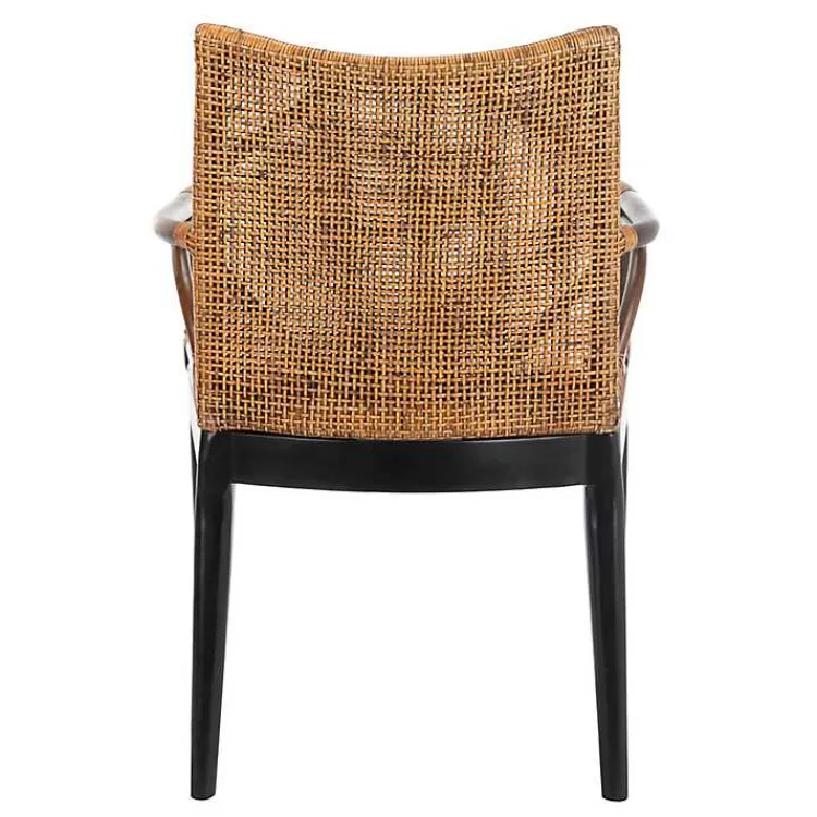 Accent Chairs-Kirklands Home Dark Rattan and Mahogany Gianni Accent Chair Brown