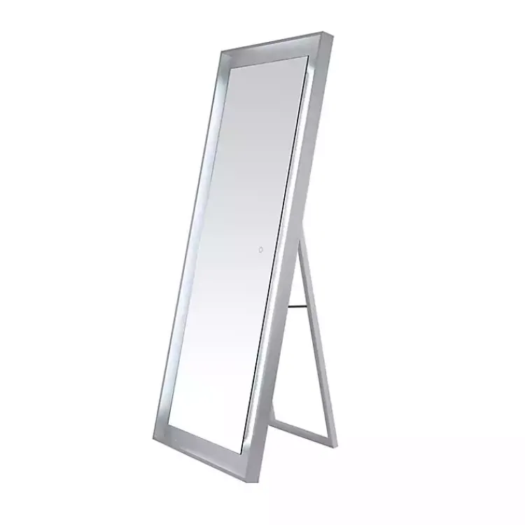 Full Length & Floor Mirrors-Kirklands Home Montauk LED Full Length Mirror Silver