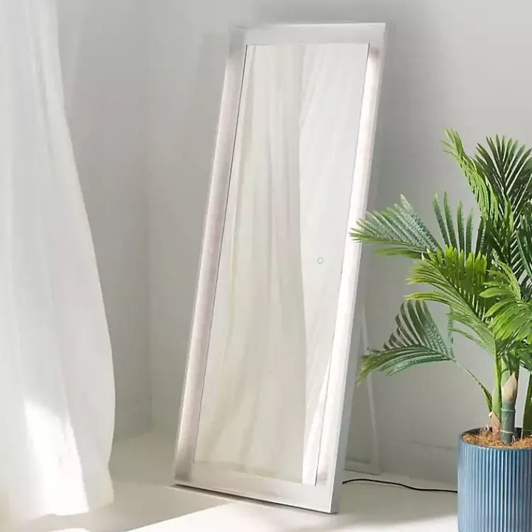 Full Length & Floor Mirrors-Kirklands Home Montauk LED Full Length Mirror Silver