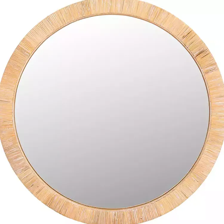 Decorative Mirrors-Kirklands Home Natural Wood Wrapped Mila Wall Mirror