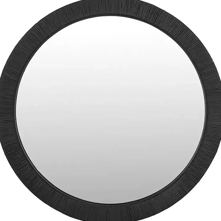 Decorative Mirrors-Kirklands Home Black Wood Wrapped Nellie Wall Mirror