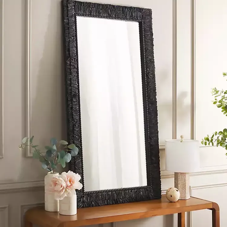 Decorative Mirrors-Kirklands Home Textured Zoelle Wall Mirror Black