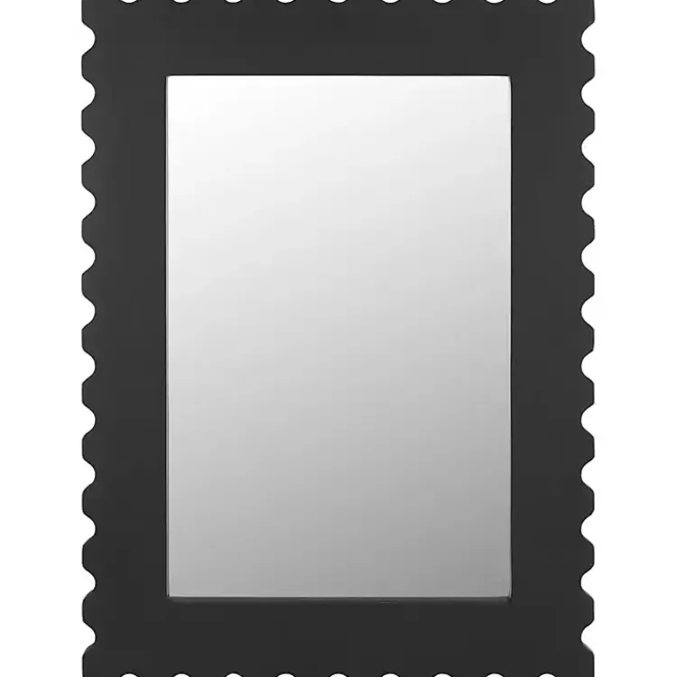 Decorative Mirrors-Kirklands Home Angular Scalloped Nadia Wall Mirror Black