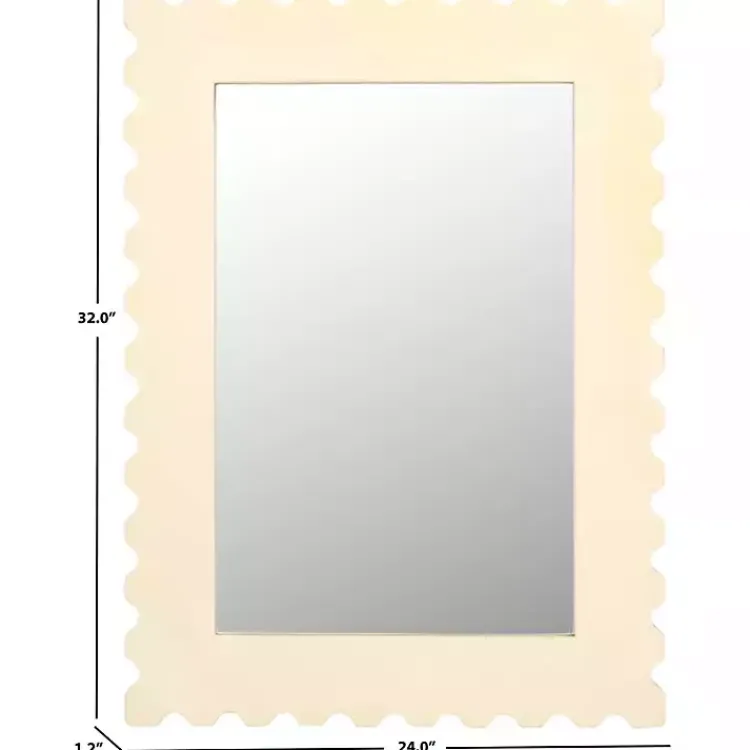 Decorative Mirrors-Kirklands Home Cream Angular Scalloped Nadia Wall Mirror White