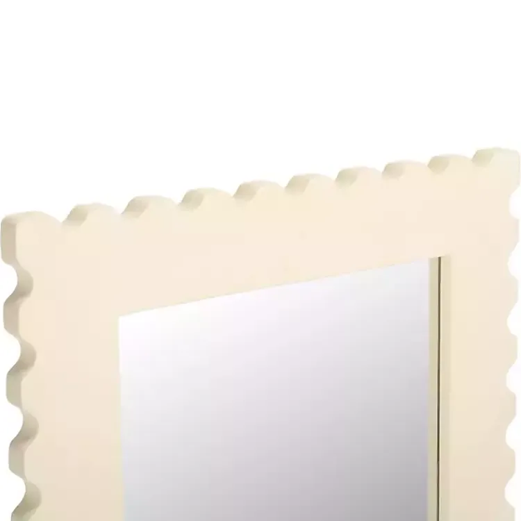 Decorative Mirrors-Kirklands Home Cream Angular Scalloped Nadia Wall Mirror White